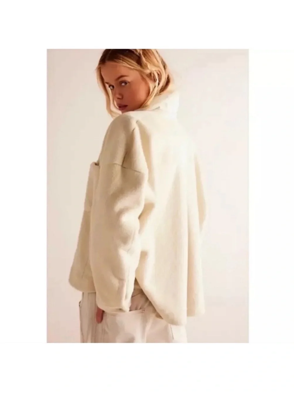 Free People We The Free Cozy Opal Swing Faux Fur Jacket Sz S